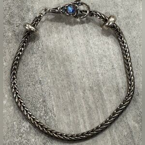 Trollbeads Sterling Silver Bracelet with Glass Flower Clasp